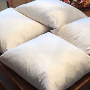 4 IKEA Duck Feather Pillow Inserts 20x20